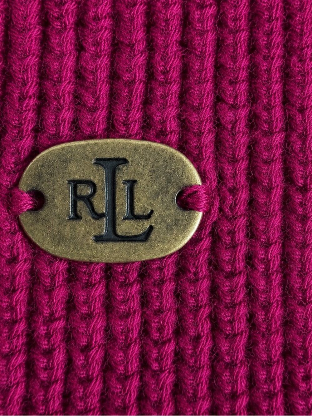 Lauren Ralph Lauren Women's Magenta Purple Waffle Hoodie Sweater Size Small P - Picture 5 of 9